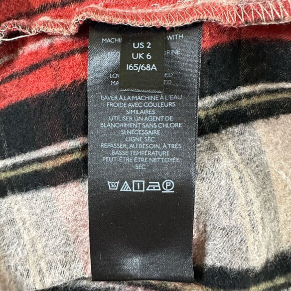 Urban Outfitters Tessa Plaid Tartan Notched Cropped Pants Gold Bee Accents Size2 - Picture 8 of 10